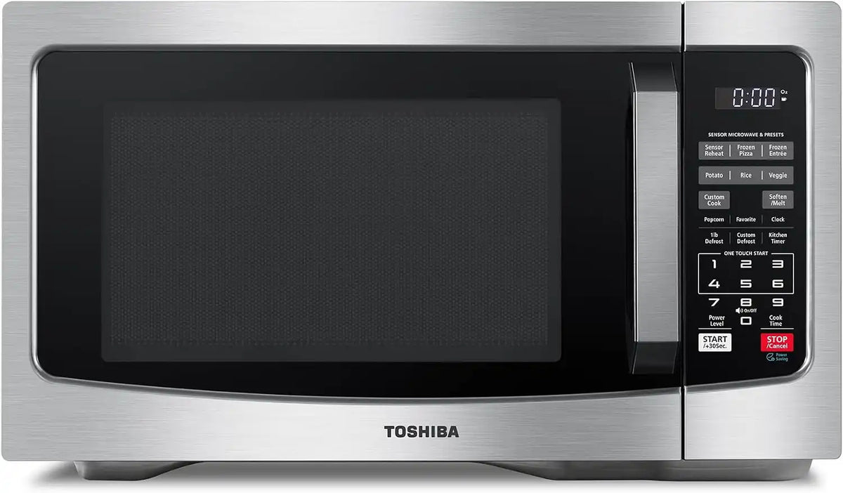 TOSHIBA Countertop Microwave Oven, 1.2 Cu.Ft, 1000W, Stainless Steel