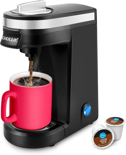 CHULUX Mini Single Serve Coffee Maker for K Pod, Brew Up to 12oz Cup, Black