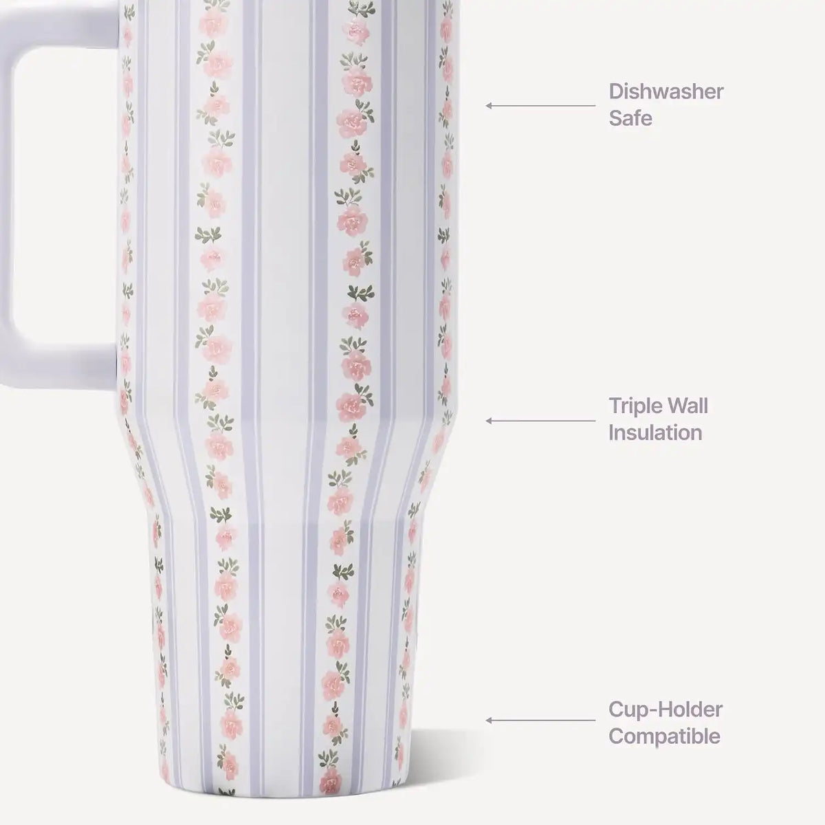 HydroJug Traveler 40oz, Insulated Water Bottle with Handle, Primrose