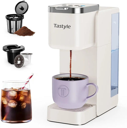 Tastyle Single Serve Coffee Maker for K Cups and Grounds with 3 Brew Styles