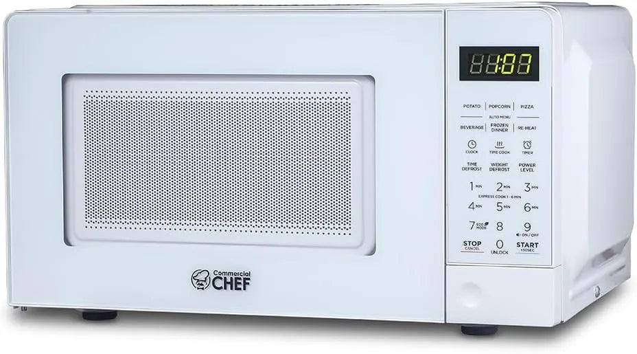 Commercial Chef 0.7 Cu. Ft. Countertop Microwave Oven, CHM770W, White