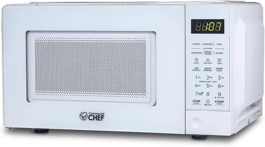 Commercial Chef 0.7 Cu. Ft. Countertop Microwave Oven, CHM770W, White