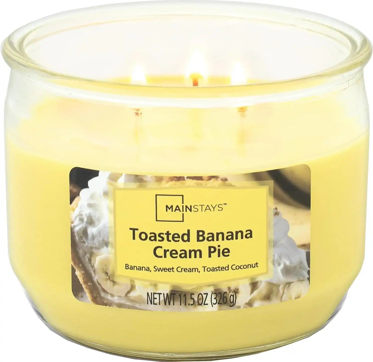 Mainstays 11.5oz Scented Candle 2-Pack (Toasted Banana Cream Pie)
