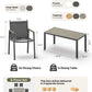 Outdoor Dining Table, Aluminum Patio Table Set, All Weather Patio Dining Furniture Set with Umbrella Hole for Backyard, Deck, Poolside (Gray)