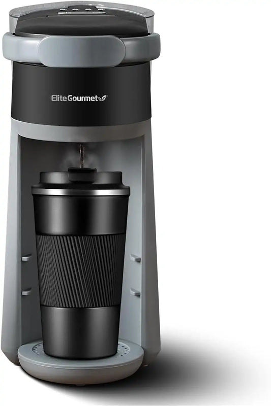Elite Gourmet EHC323 2-in-1 Capsule Coffee Maker, K-Cup & Grounds, Black