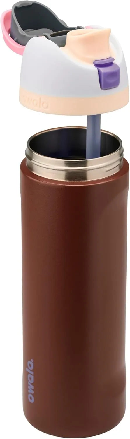 Owala FreeSip Stainless Steel Water Bottle 24 oz Cranberry Parade