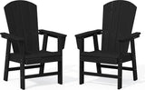 SERWALL Outdoor Adirondack Dining Chair Set of 2, All Weather HDPE, Black