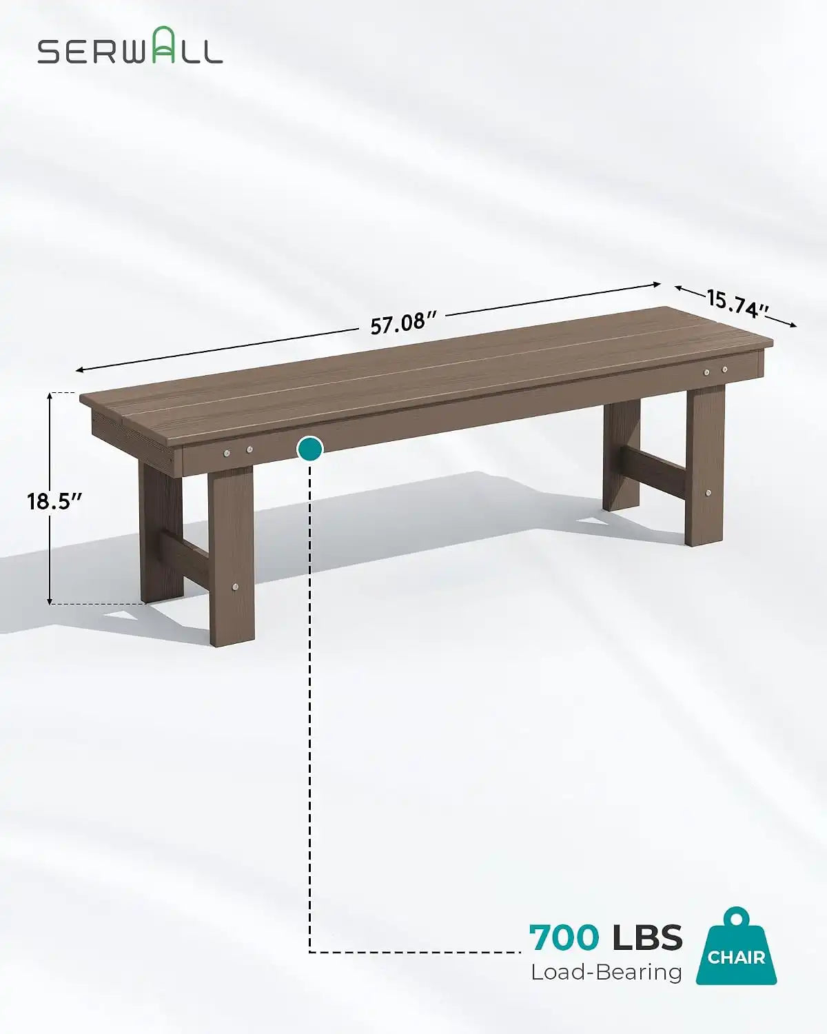 SERWALL Outdoor Dining Set, Patio Dining Set with Bench, Coffee