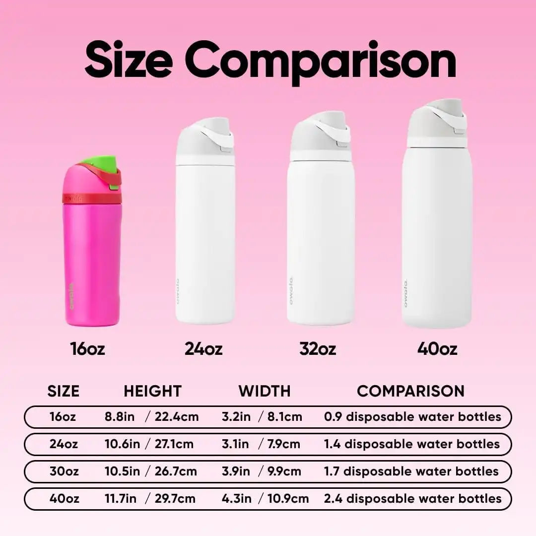 Owala FreeSip Kids Stainless Steel Water Bottle 16 oz All the Berries