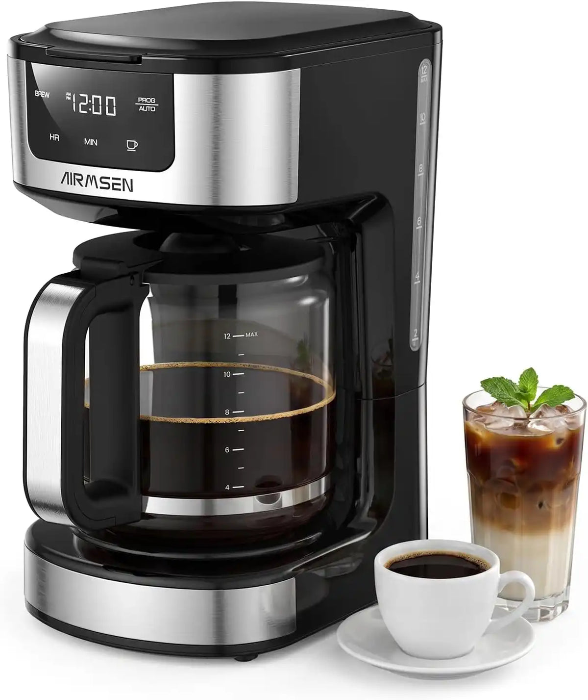 AIRMSEN Drip Coffee Maker 12-Cup Programmable
