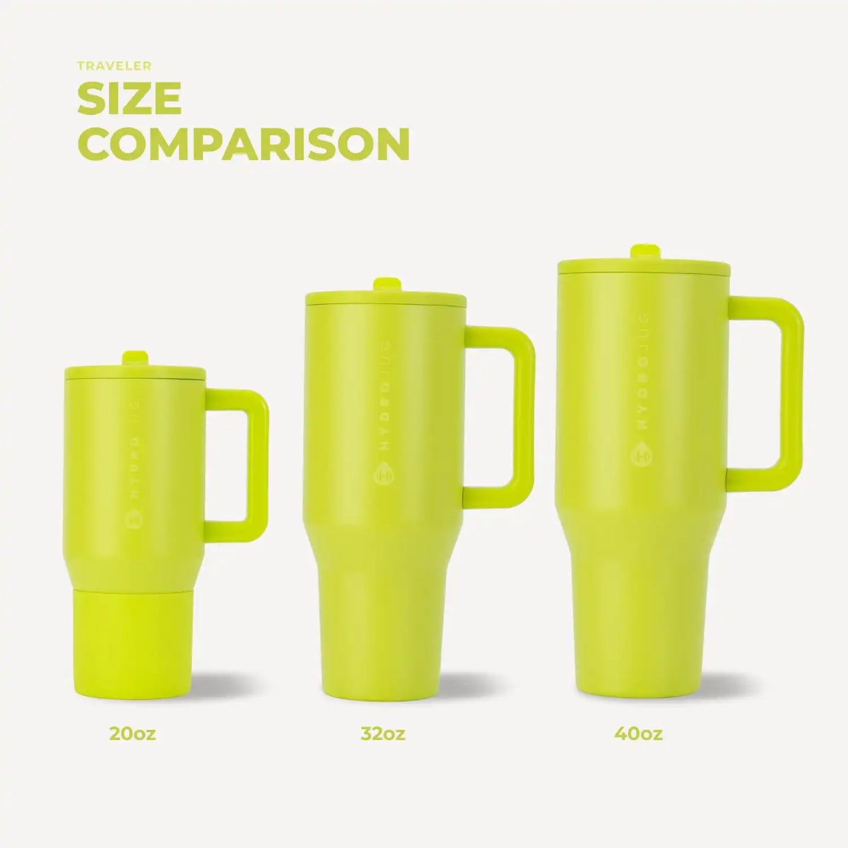 HydroJug Traveler 40oz, Insulated Water Bottle with Handle, Lemon Lime