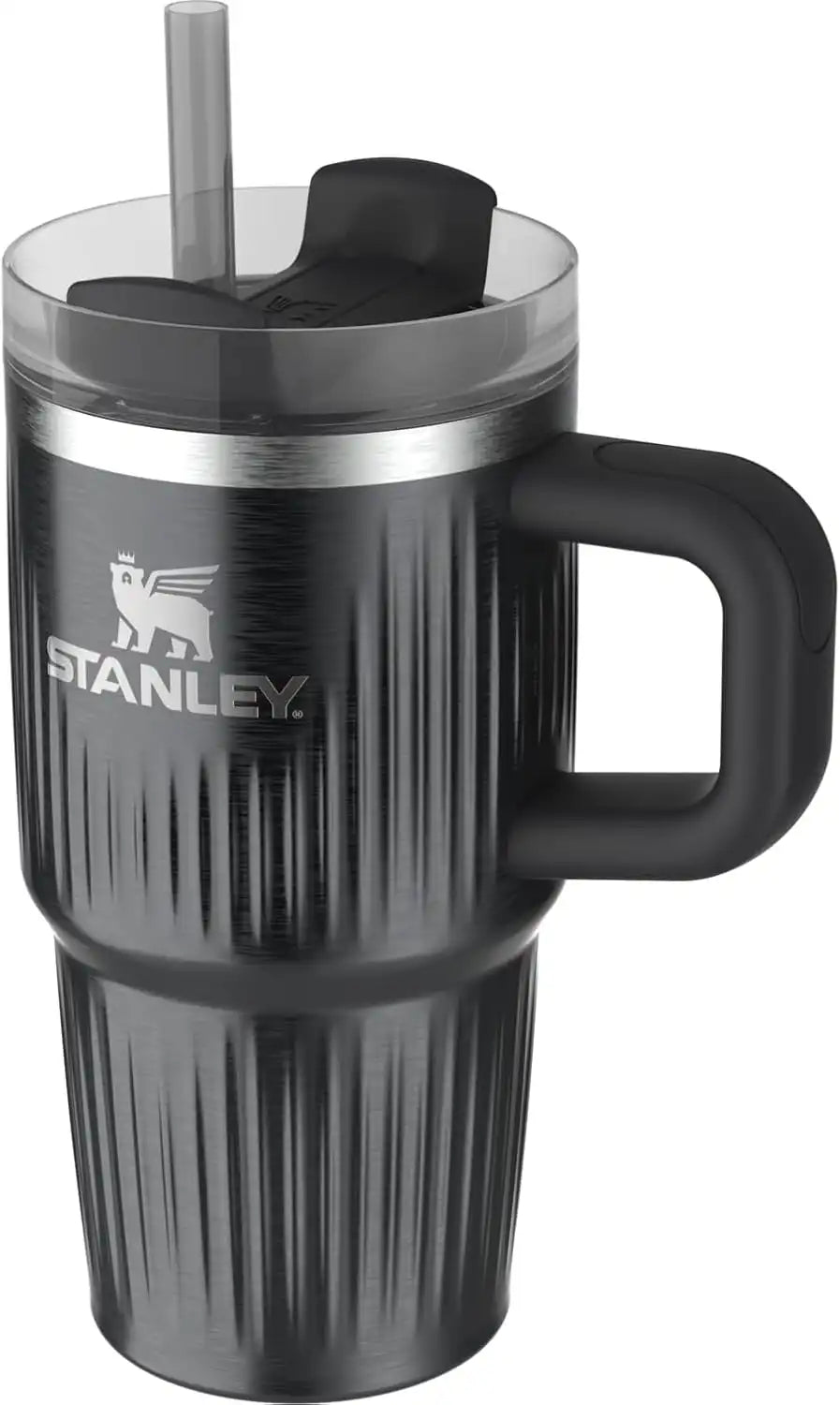 STANLEY Quencher H2.0 Tumbler with Handle and Straw 20 oz | Flowstate 3-Position Lid | Cup Holder Compatible for Travel | Insulated Stainless Steel Cup | BPA-Free | Fluted Black