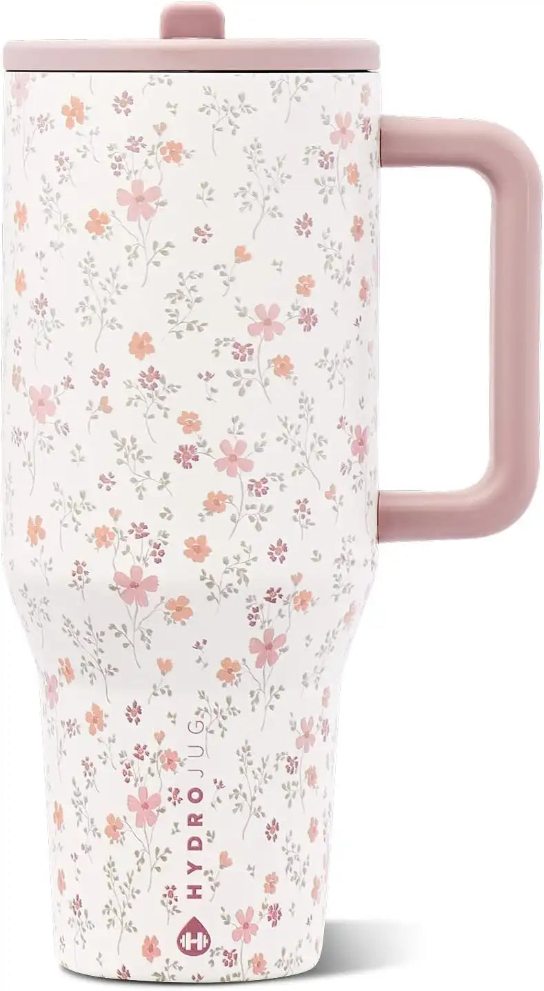 HydroJug Traveler 40oz, Insulated Water Bottle with Handle, Magnolia