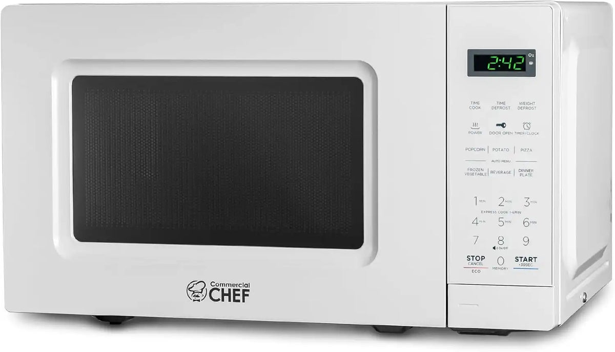 Commercial Chef 0.7 Cu. Ft. Countertop Microwave Oven, CHM7MW, White