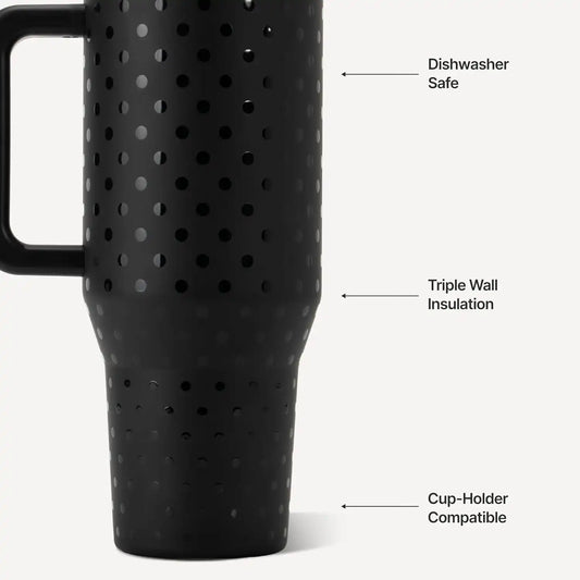 HydroJug Traveler 32oz, Insulated Water Bottle with Handle, Noire Satin
