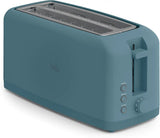 bella 4 Slice Slim Toaster, Fits-anywhere™ Kitchenware, 6 Setting Shade Control with Reheat & Cancel Buttons, Fits Sourdough, 10” Long Slot, Anti Jam & Auto Shutoff, 900 Watt, Surf