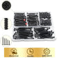 Drywall Screws Assortment Kit, #6#7 Black Wood Screws for Drywall, Phosphate Coated Finish, Fine Thread Sheetrock Screws Set, Phillips Bugle Head Self Tapping Dry Wall Screws, 148 Pcs