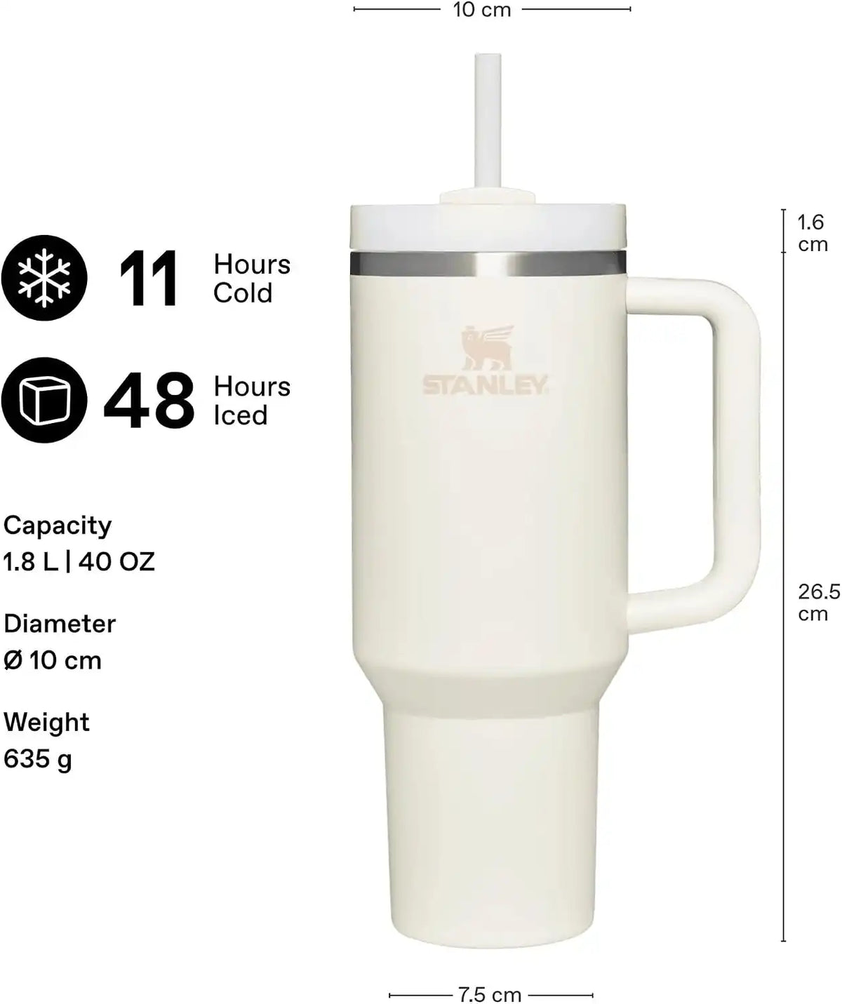 STANLEY Quencher H2.0 Flow State Tumbler, 40 oz, Frost