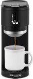 Holstein Housewares 2-in-1 Single Serve Coffee Maker, Dual Brew, Compatible with K-Cup® Pods & Ground Coffee, Reusable Filter Included, Compact Drip Coffee Machine, 14oz Tank, Fits Most Cups - Black