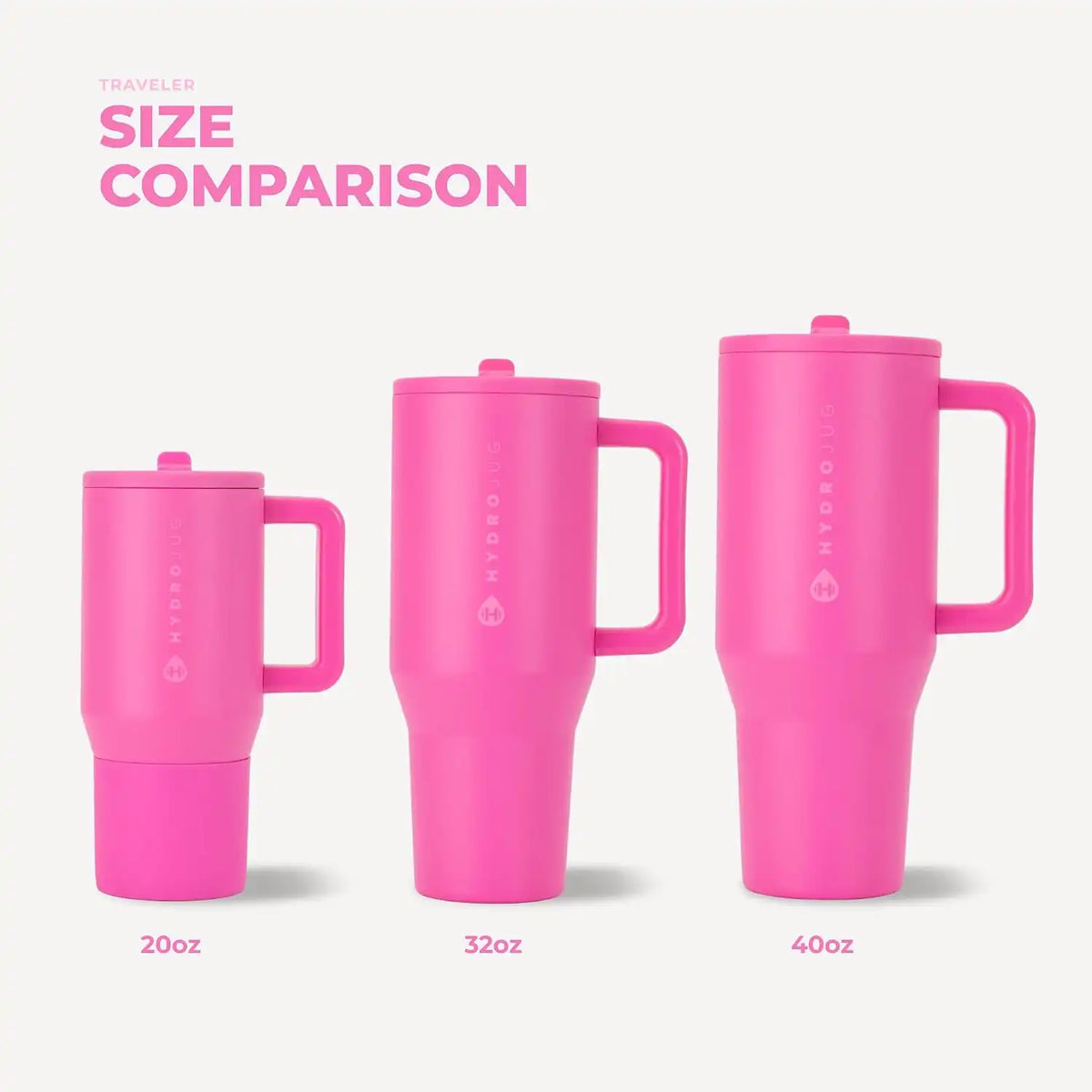 HydroJug Traveler 32oz, Insulated Water Bottle with Handle, Razzle