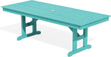 SERWALL Outdoor 84" HDPE Rectangular Dining Table for 6-8,All-Weather,Aruba