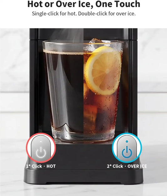 Single Cup Coffee Maker, Hot and Iced for K-cup Pods and Grounds
