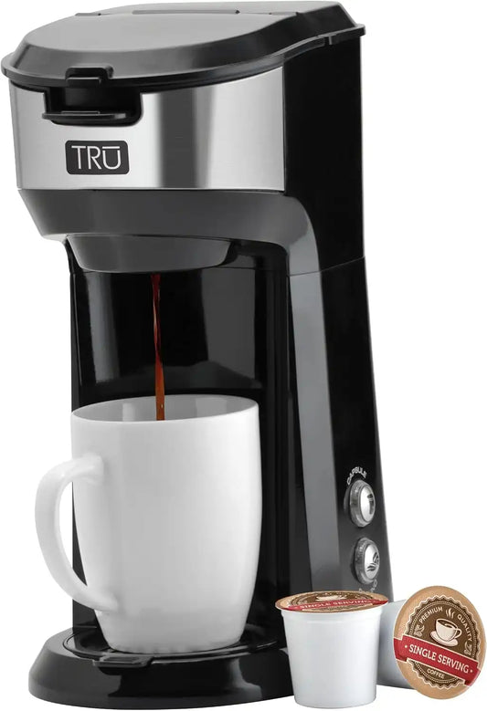Tru Single Serve Dual Brew Coffee Maker for Capsules or Grounds