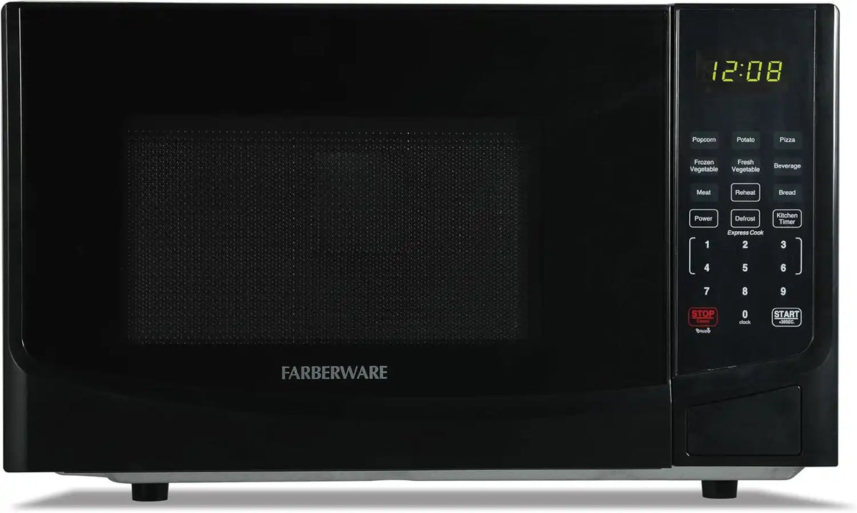 Farberware Black Microwave Oven, 0.9 Cu. Ft., 900 Watts, Countertop