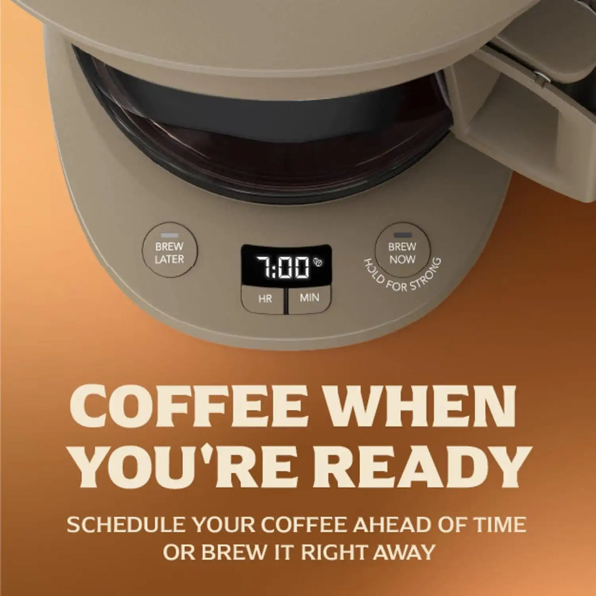 Mr. Coffee® 12 Cup Programmable Coffee Maker with Strong Brew Mode, Auto-Pause, Chai Cream