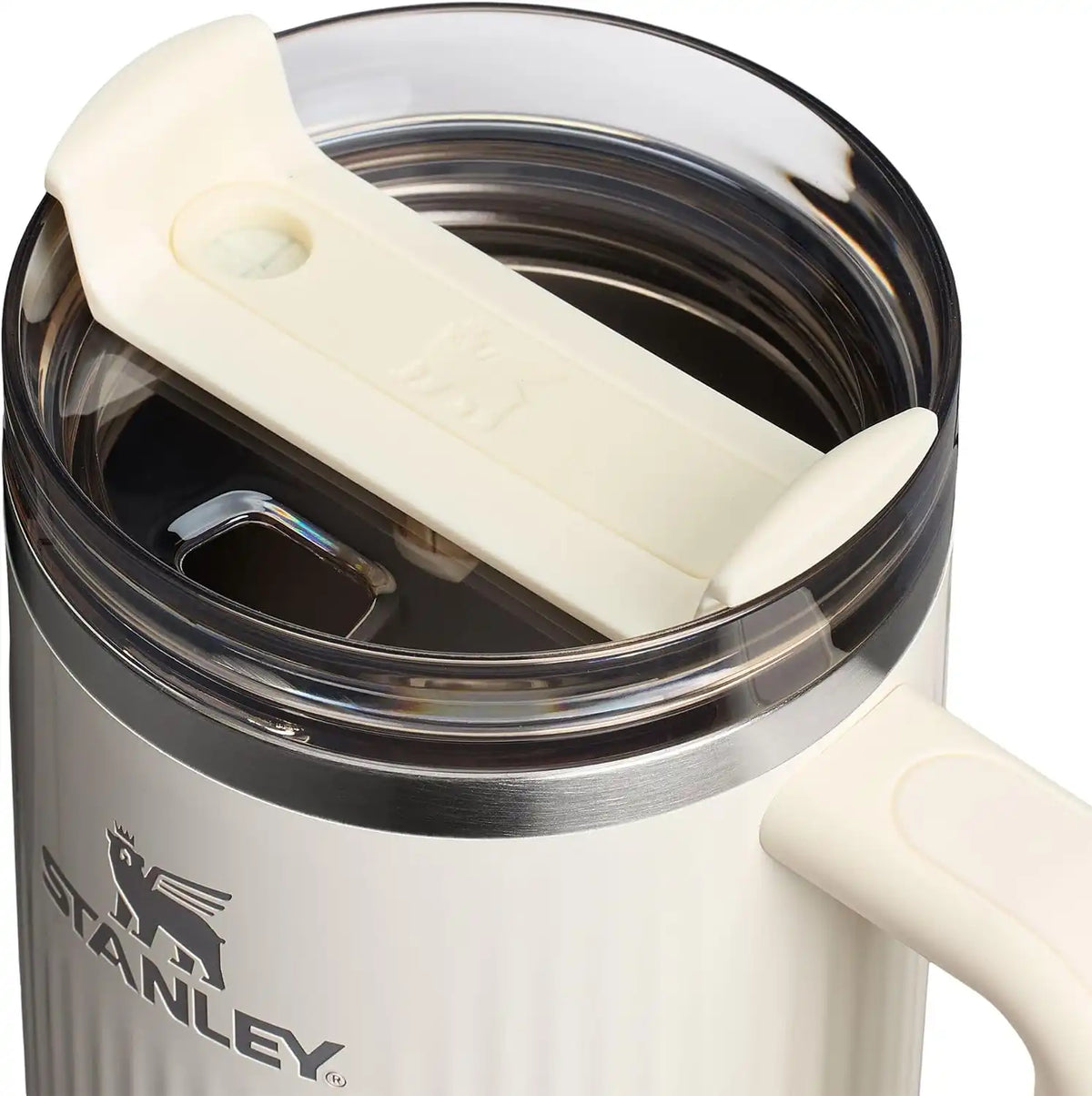 STANLEY Quencher H2.0 Tumbler with Handle and Straw 40 oz | Flowstate 3-Position Lid | Cup Holder Compatible for Travel | Insulated Stainless Steel Cup | BPA-Free | Fluted Cream Gloss