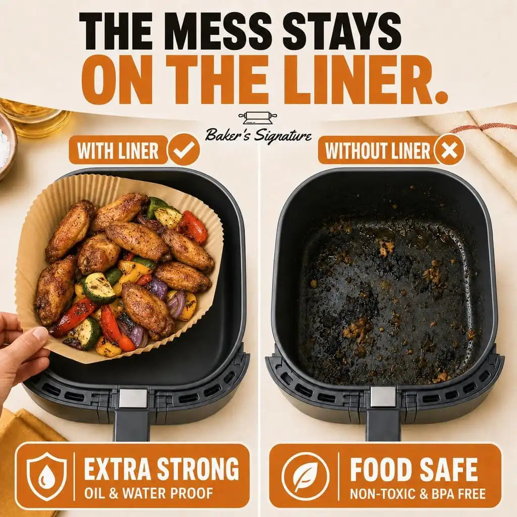 Air Fryer Liners Disposable, Unbleached Parchment Paper Baking Liners