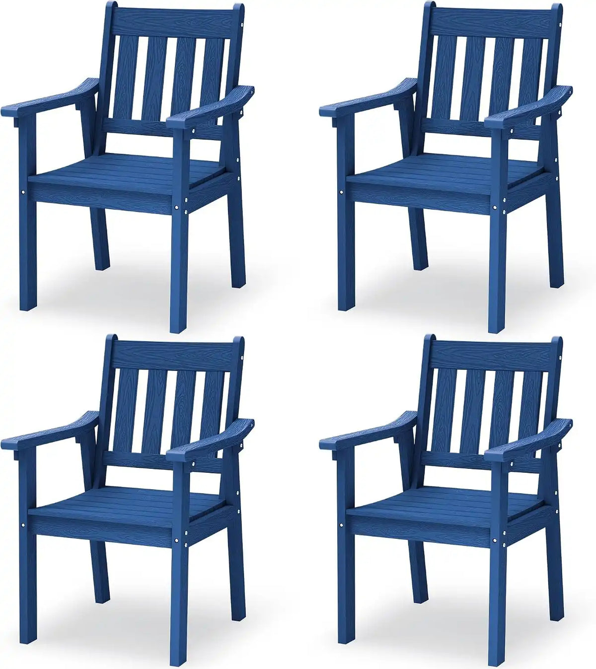 YEFU Patio Dining Chairs Set of 4, Weather Resistant HIPS, Blue