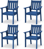 YEFU Patio Dining Chairs Set of 4, Weather Resistant HIPS, Blue