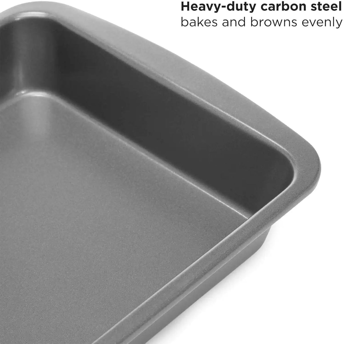 Ecolution Non-Stick Toaster Oven Bakeware Set 4-Piece, Carbon Steel, Easy to Clean and Perfect for Single Servings, Gray