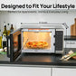 Smad Microwave Countertop Oven, 700W Small Microwaves, 0.7 Cu.Ft Mini Ovens Compact with 10 Power Levels, 6 Cooking Menus for Apartments, Dorm and Small Space Kitchen, Child Lock, Easy Clean, Black