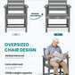SERWALL Patio Dining Chair Set of 2,All Weather HDPE Dining Chair, Gray