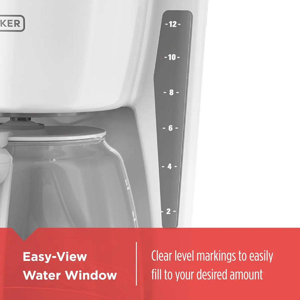 BLACK+DECKER CM1160W-1 CM1160W 12-Cup Programmable Coffeemaker, White/Stainless Steel