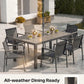 Outdoor Dining Set for 4, Aluminum Patio Table and Chairs Set, 5-Piece All Weather Patio Dining Furniture Set with Umbrella Hole for Backyard, Deck, Poolside (Gray)