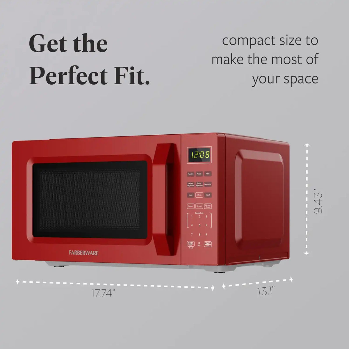 Farberware Countertop Microwave Oven, 0.7 cu. ft., 700 Watts, Red