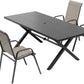 5 PCS Outdoor Patio Dining Set,Patio Table and Chairs Metal Outdoor Patio Furniture Set with Umbrella Hole,Dining Table Set with 4 Teslin Chairs for Deck,Backyard and Garden