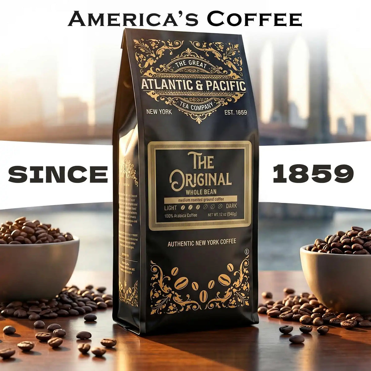A&P The Original Colombian Medium Roast Whole Bean Coffee, 12 oz, 3 Pack