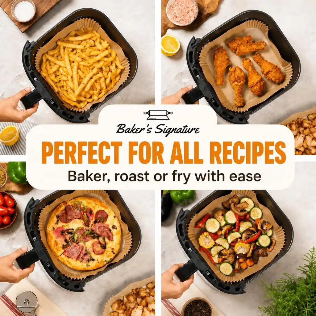 Air Fryer Liners Disposable, Unbleached Parchment Paper Baking Liners