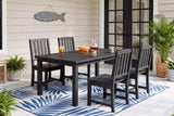 Perli™ 5-Piece Outdoor Dining Set, All-Weather HDPE Patio Furniture with 4 Armless Chairs and Rectangular Table, UV-Resistant 4-Person Set for Deck, Backyard, Black