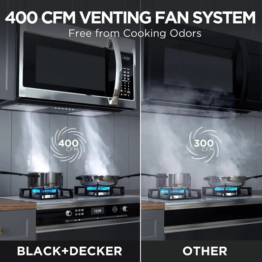 BLACK+DECKER Over the Range Microwave Oven, 1.9 Cu.Ft,1000W, 400 CFM