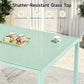 ONBRILL 7 Piece Patio Dining Set for 6 with Textilene Chairs, Aqua