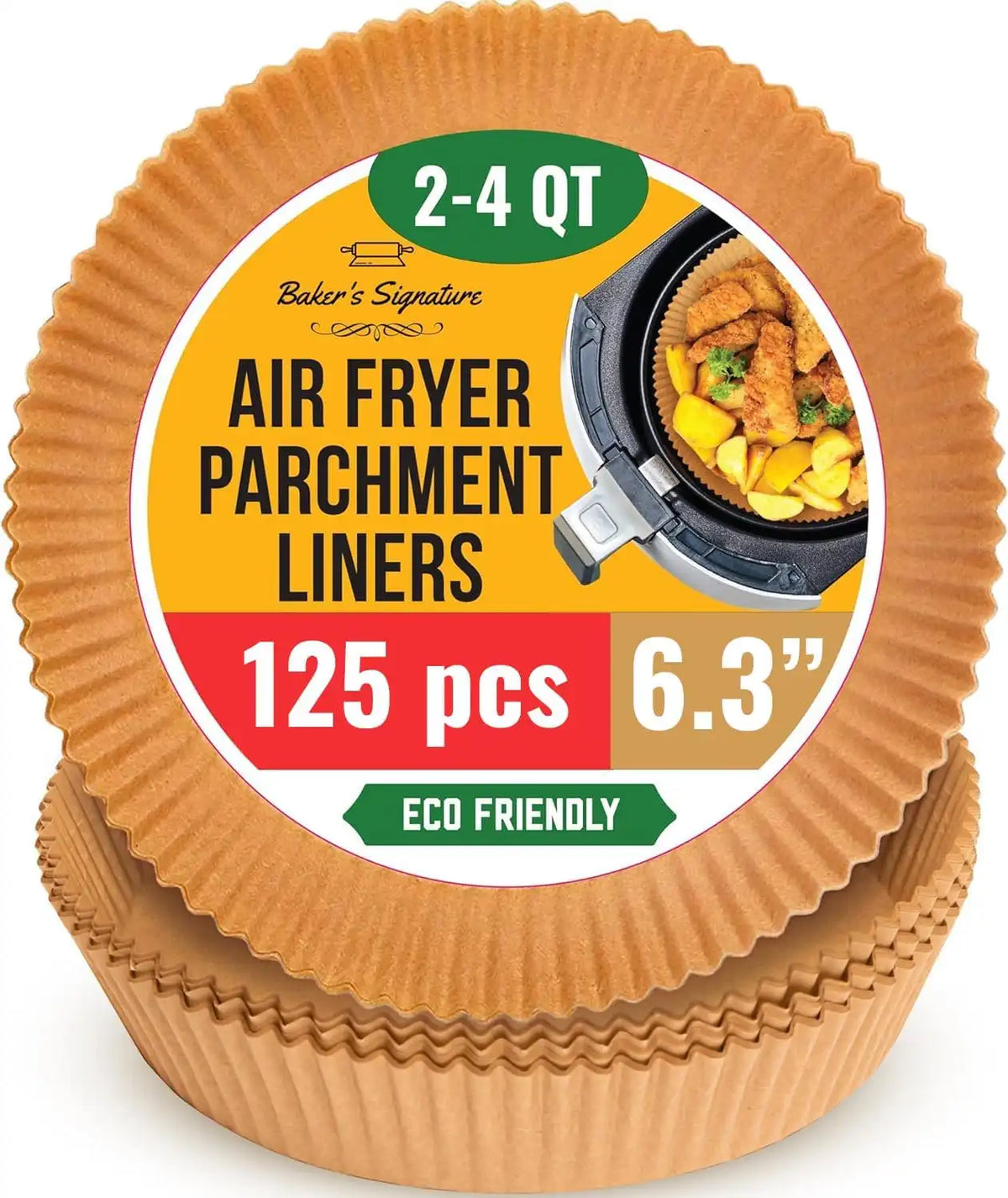 Small Round Air Fryer Liners 6.3", 125 Pcs Disposable for 2-4 qt Basket
