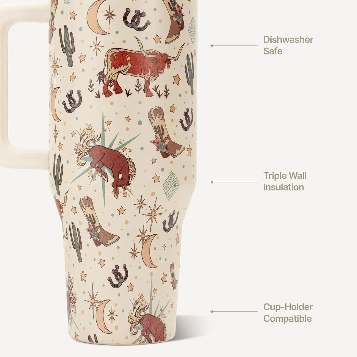 HydroJug Traveler 32oz, Insulated Water Bottle with Handle, Rodeo
