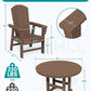 SERWALL Outdoor Adirondack Dining Chair Set of 2, All Weather HDPE, Brown