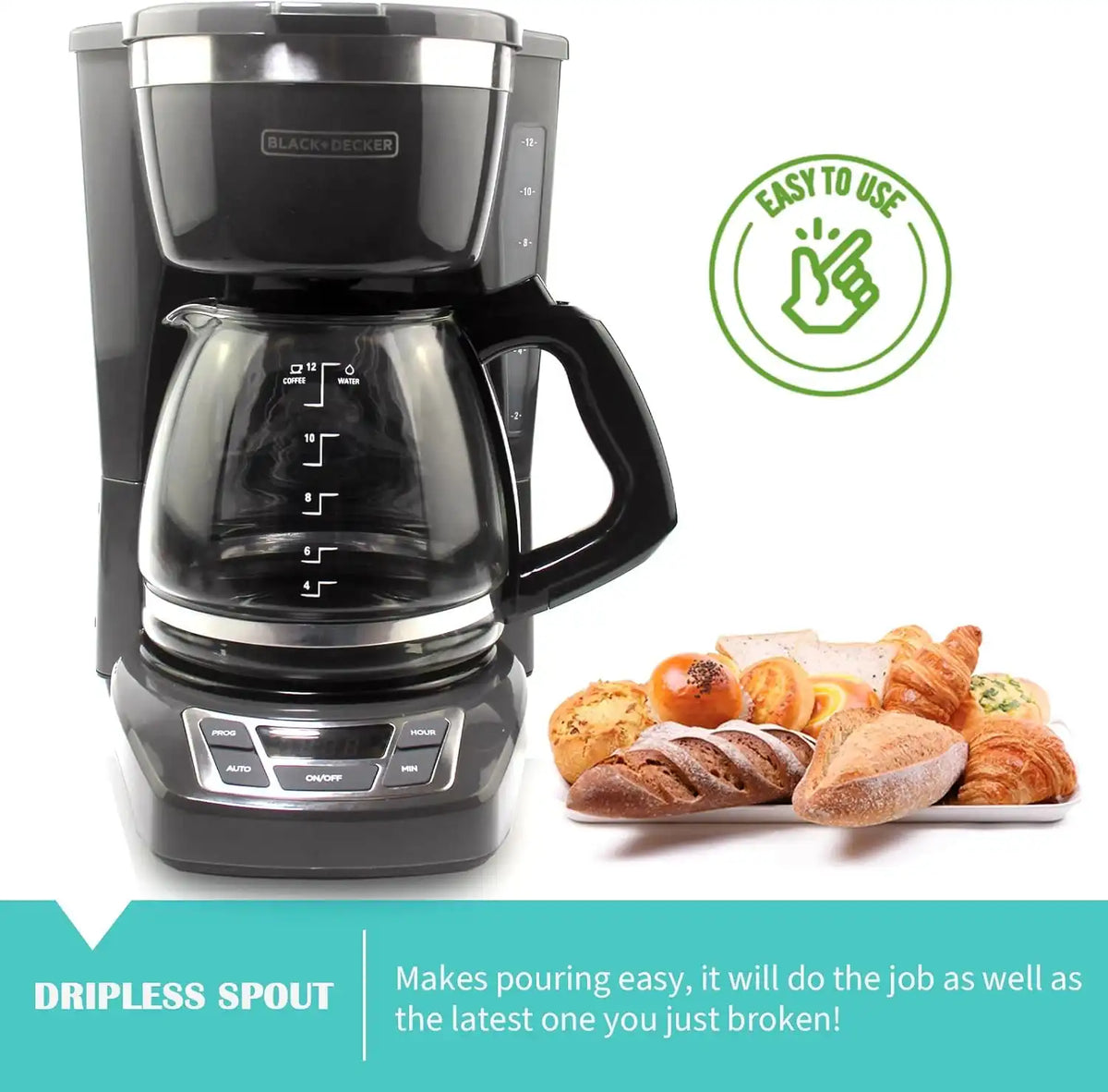 12-Cup Coffee Carafe Replacement for Black and Decker Coffee Maker