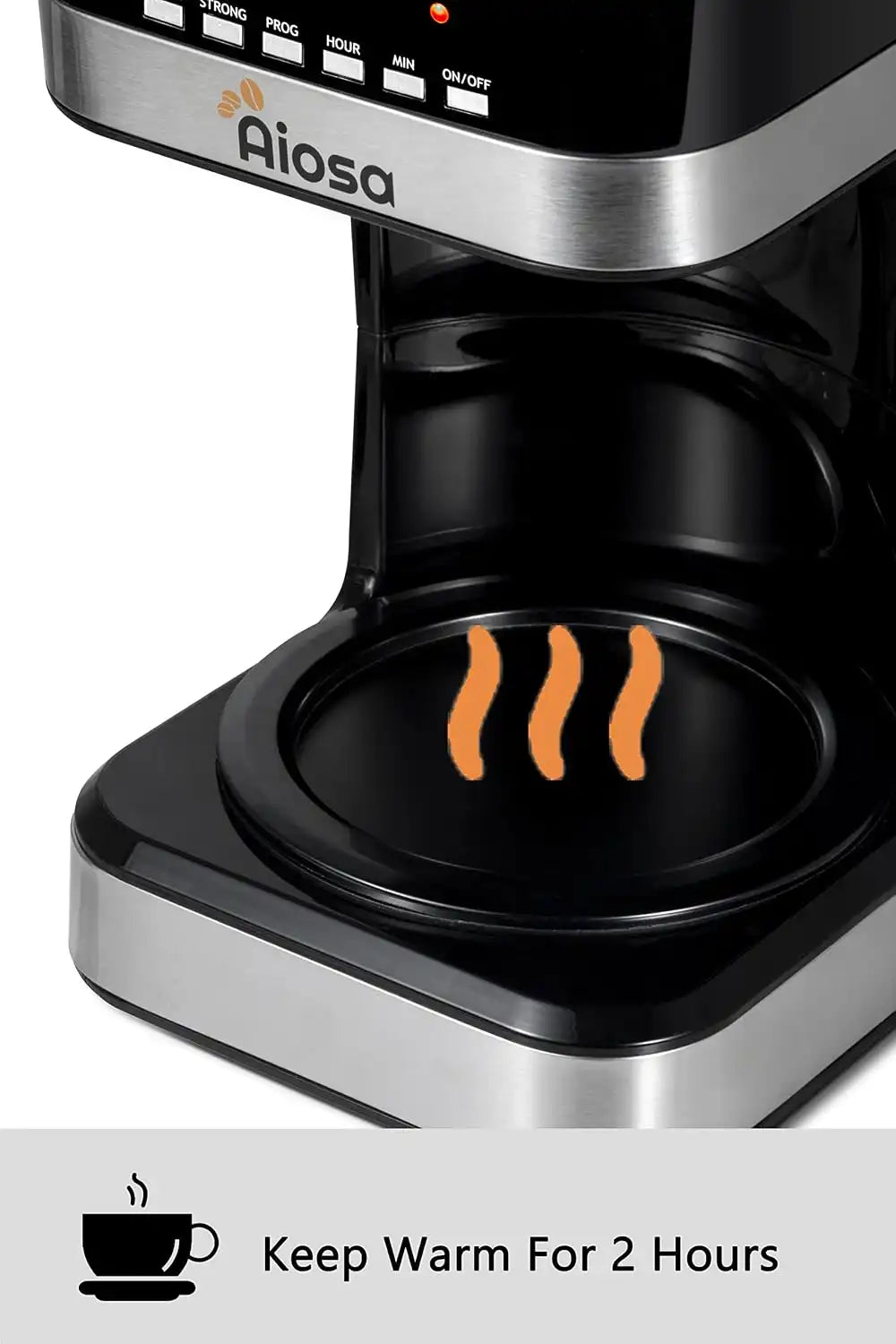 4-12 Cup Programmable Coffee Maker, Drip Coffee Machine, Can Keep Warm, With Glass Carafe, Regular & Strong Brew